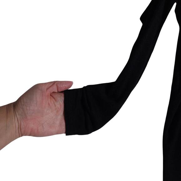 Allsaints Top XS Asymmetrical Bell Wave Black Graphic Draped Grunge Avant Garde - Picture 6 of 15